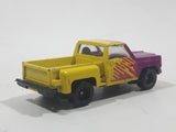 1998 JGI Subway Stepside Pickup Truck Yellow and Purple Die Cast Toy Car Vehicle