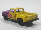 1998 JGI Subway Stepside Pickup Truck Yellow and Purple Die Cast Toy Car Vehicle