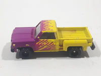 1998 JGI Subway Stepside Pickup Truck Yellow and Purple Die Cast Toy Car Vehicle