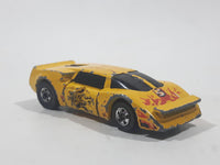 Vintage 1985 Hot Wheels Crack-Ups Exotic (side crash) Side Banger Yellow Die Cast Toy Muscle Car Vehicle Hong Kong