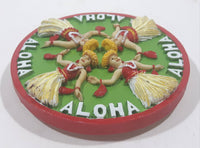 Aloha Hula Girl 3D Resin 3" Diameter Fridge Magnet