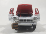 Crown Premiums Limited Edition Snap on Tools 1955 Chevy Tow Truck Big Al's Towing Red and White Die Cast Toy Car Vehicle with Opening Doors and Hood Missing Parts