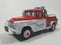 Crown Premiums Limited Edition Snap on Tools 1955 Chevy Tow Truck Big Al's Towing Red and White Die Cast Toy Car Vehicle with Opening Doors and Hood Missing Parts