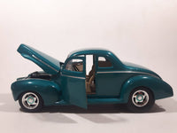 ERTL American Muscle Street Rods 1940 Ford Coupe Teal Green 1/18 Scale Die Cast Toy Car Vehicle with Opening Hood and Doors Missing Side Mirrors