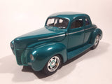 ERTL American Muscle Street Rods 1940 Ford Coupe Teal Green 1/18 Scale Die Cast Toy Car Vehicle with Opening Hood and Doors Missing Side Mirrors