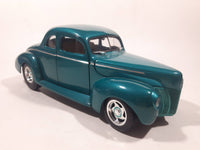 ERTL American Muscle Street Rods 1940 Ford Coupe Teal Green 1/18 Scale Die Cast Toy Car Vehicle with Opening Hood and Doors Missing Side Mirrors