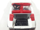 Vintage 1987 Geobra Playmobil 3758 GSL White Plastic Toy Sports Car Vehicle with Flip Up Head Lights and Opening Trunk Engine Bay