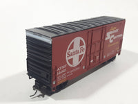 Athearn Santa Fe ATSF 14021 Box Car Super Shock Control A smoother ride Red Brown Plastic Model Train Car Vehicle In Box