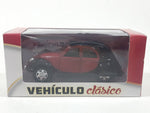 Playjocs Vehiculo Clasico Citroen 2CV Dark Red and Black 4 1/2" Long Die Cast Toy Car Vehicle New in Box