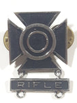 Vintage US Military Army Marksman Sharpshooter Metal Pin Badge Insignia with Rifle Qualification Bar Tag