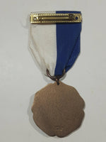 Antique Dieges & Clust New York Adirondack Camp Bronze Eagle Award Medal with Blue White Team Ribbons