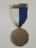 Antique Dieges & Clust New York Adirondack Camp Bronze Eagle Award Medal with Blue White Team Ribbons