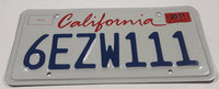 2011 California White with Dark Blue Letters Vehicle License Plate 6EZW111