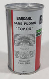 Vintage World Famous Bardahl Top Oil Valve Lubricant Lead Free 6 Fl Oz. 170mL 3 7/8" Tall Metal Oil Can FULL