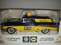 1926 to 2001 A UAP NAPA Classic 75th Anniversary Limited Edition 1957 Chevrolet Wagon Black and Yellow 1/24 Scale Die Cast Toy Car Vehicle Coin Bank New In Box