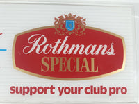 Vintage Rothman's Special Cigarettes "Support Your Club Pro" 9" x 18" Golf Club Acrylic Advertising Clock Sign