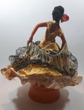 Vintage Spanish Mexican Salsa Cha Cha Fan Dancer Wind Up Musical Doll 11" Tall with Stand Made in Japan