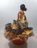 Vintage Spanish Mexican Salsa Cha Cha Fan Dancer Wind Up Musical Doll 11" Tall with Stand Made in Japan
