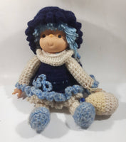 Vintage Strawberry Shortcake Blueberry Muffin Handmade Crochet Yarn 13" Tall Doll