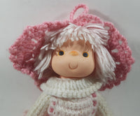 Vintage Strawberry Shortcake Raspberry Fluff Handmade Crochet Yarn 13" Tall Doll