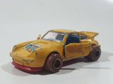 Vintage Majorette Smelly Speeders (Not Stinky) No. 209 Porsche 911 Turbo Chocolate Wave Yellow 1/57 Scale Die Cast Toy Car Vehicle with Opening Doors