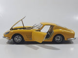 Burago 1966 Ferrari 275 GTB4 Yellow 1/24 Scale Die Cast Toy Car Vehicle with Opening Doors and Hood Missing Seats