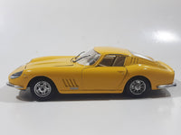 Burago 1966 Ferrari 275 GTB4 Yellow 1/24 Scale Die Cast Toy Car Vehicle with Opening Doors and Hood Missing Seats