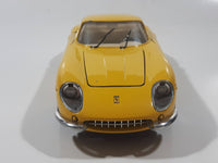 Burago 1966 Ferrari 275 GTB4 Yellow 1/24 Scale Die Cast Toy Car Vehicle with Opening Doors and Hood Missing Seats