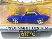 2005 Jada Toys Dub City Bigtime Muscle '70 Plymouth 'Cuda Blue 1:64 Scale Die Cast Toy Car Vehicle New in Package