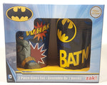 2016 Zak! DC Comics Batman 2 Piece Glass Set 16 oz 473 mL 6" Tall Glass Cups New in Box