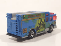 2012 Matchbox EMT Hazard Squad Fire Truck Blue and Grey Die Cast Toy Car Vehicle