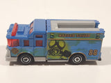 2012 Matchbox EMT Hazard Squad Fire Truck Blue and Grey Die Cast Toy Car Vehicle