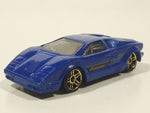 2013 Hot Wheels 25th Anniversary Lamborghini Countach Blue Die Cast Toy Exotic Luxury Car Vehicle