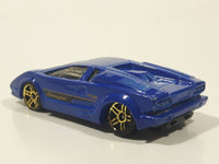 2013 Hot Wheels 25th Anniversary Lamborghini Countach Blue Die Cast Toy Exotic Luxury Car Vehicle