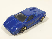 2013 Hot Wheels 25th Anniversary Lamborghini Countach Blue Die Cast Toy Exotic Luxury Car Vehicle