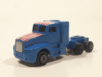 Vintage Novacar 108 Kenworth Semi Truck U.S.A. Flag Blue Plastic Die Cast Toy Car Vehicle