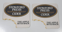 Stowford Press Traditional Draught Cider The Apple Bites Back Paper Beverage Drink Coaster Set of 2