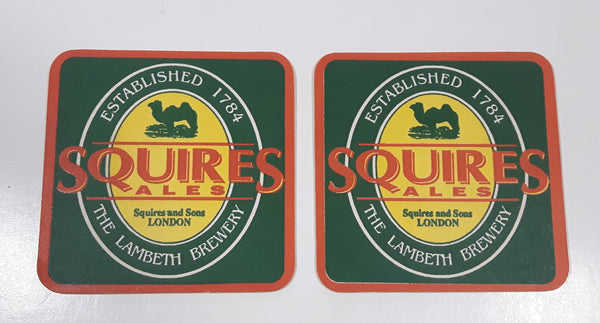 Squires Ales Squires and Sons Established 1784 The Lambeth Brewery Paper Beverage Drink Coaster Set of 2