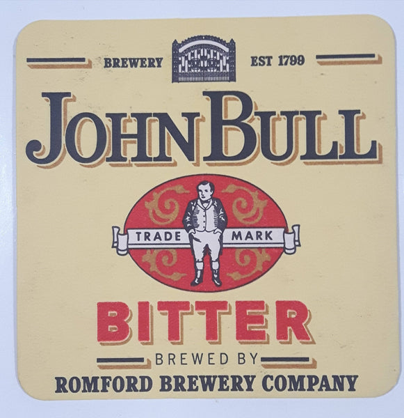 John Bull Bitter Brewed By Romford Brewery Company Paper Beverage Drink Coaster