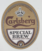 Carlsberg Special Brew Very Strong Export Lager Oval Shaped Paper Beverage Drink Coaster