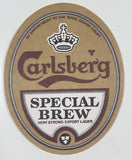Carlsberg Special Brew Very Strong Export Lager Oval Shaped Paper Beverage Drink Coaster