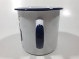 Notre Dame Fighting Irish Football Team Speckled White Blue Rimmed Enamel Metal Coffee Mug Cup