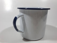 Notre Dame Fighting Irish Football Team Speckled White Blue Rimmed Enamel Metal Coffee Mug Cup