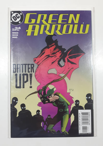 2004 DC Comics Green Arrow #34 Batter Up! Comic Book On Board in Bag