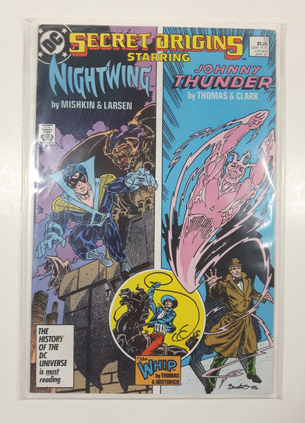 1987 DC Comics Secret Origins Starring Nightwing Johnny Thunder The Whip #13 Comic Book On Board in Bag