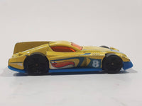 2014 Hot Wheels HW Race: Thrill Racers Formul8r Yellow Die Cast Toy Car Vehicle