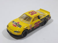 1996 Racing Champions NASCAR #30 Michael Waltrip Pennzoil Yellow Die Cast Toy Race Car Vehicle