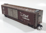 HO Scale Santa Fe A.T.S.F. 10529 Reefer Box Car Brown Toy Train Car Vehicle