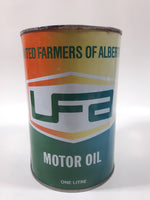 Vintage UFA United Farms of Alberta Extra H.D. SAE 30 Motor Oil 5 7/8" Tall One Litre Metal Oil Can EMPTY