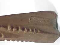 Vintage Heavy Brass Look Steel Wood Log Splitter Grenade Wedge Tool 7" Patent No. 4387753